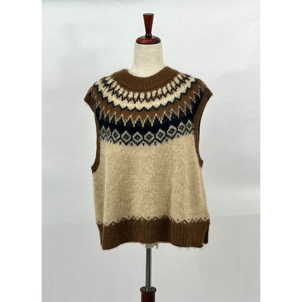 POLO RALPH LAUREN Sz XXL Alpaca Blend Fair Isle Intarsia Knit Sweater Vest - Picture 2 of 10